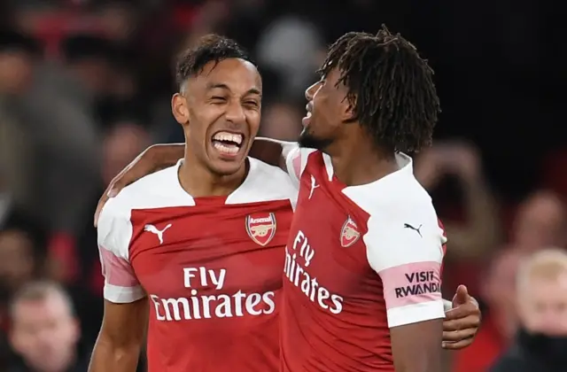 Pierre-Emerick Aubameyang and Alex Iwobi