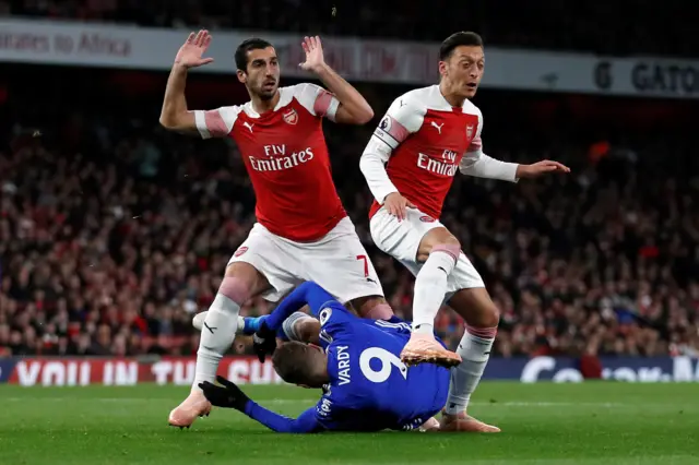 Jamie Vardy and Henrikh Mkhitaryan