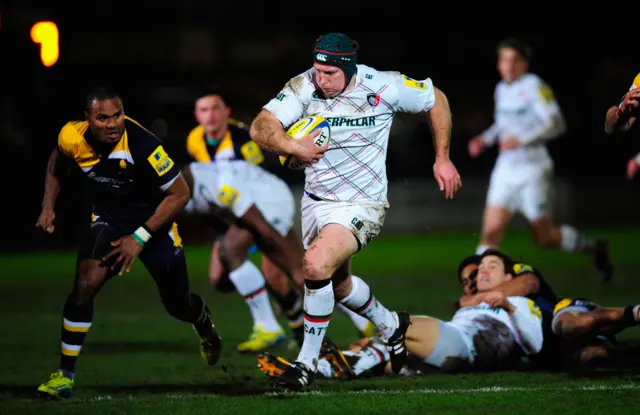 Thomas Waldrom in action for Leicester