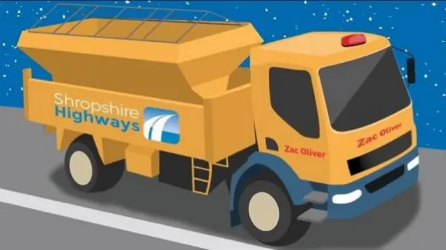 Artist's impression of gritter with Zac Oliver name on it