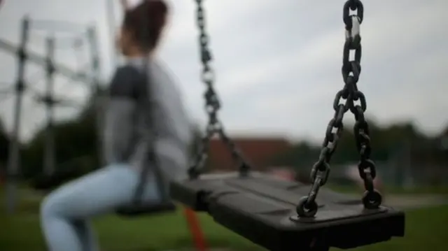 Child on a swing