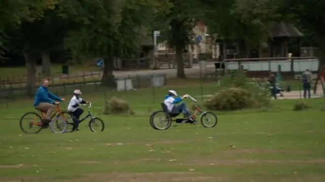 People on bikes