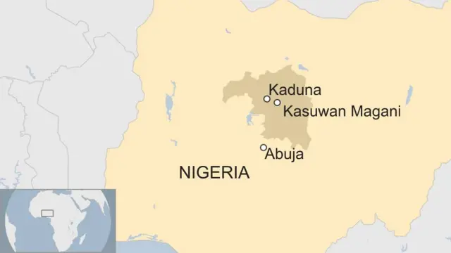 Map showing Kaduna