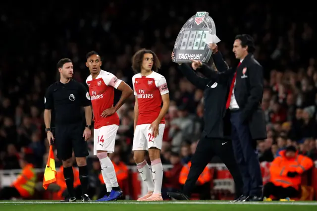 Pierre-Emerick Aubameyang and Matteo Guendouzi