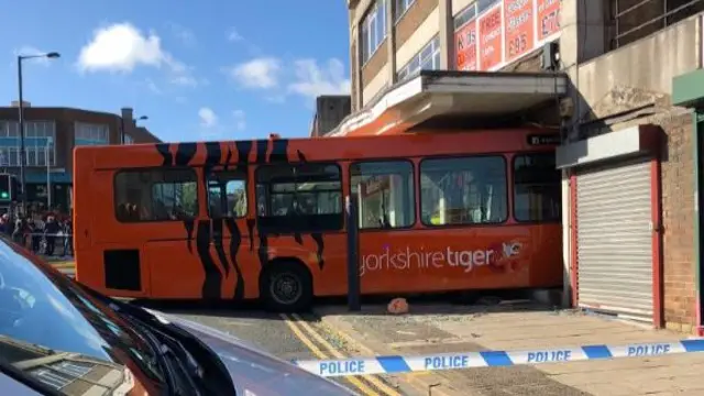 Bus crash scene