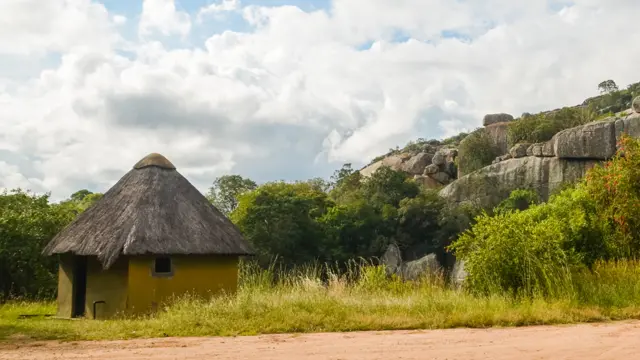 A thatched hut