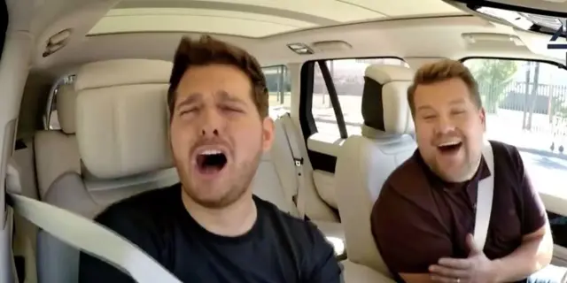 Michael Buble and James Corden
