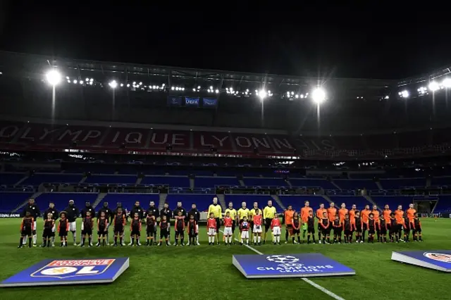 players in empty stadium