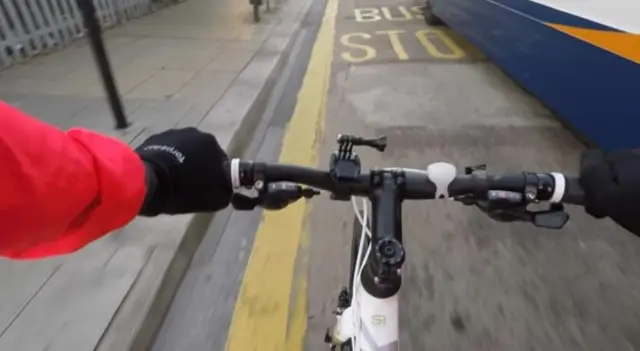 Cyclist on road