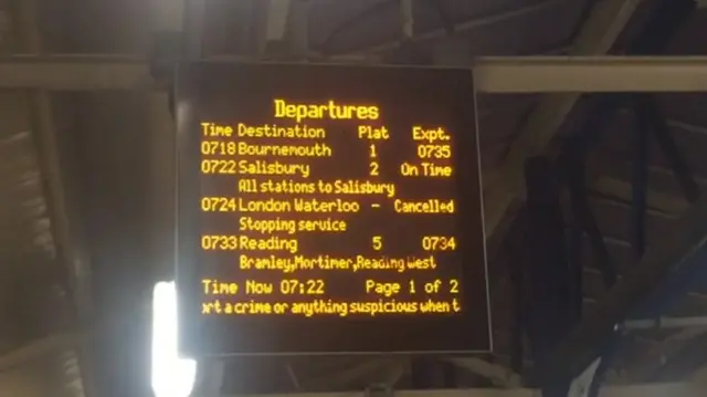 Departures board - Basingstoke