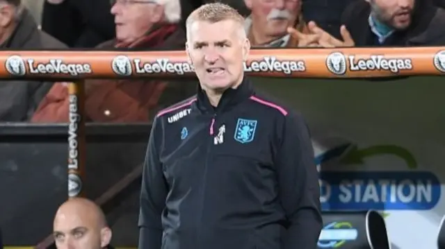 Aston Villa manager Dean Smith during the game