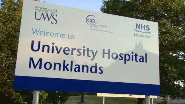 Monklands hopsital sign