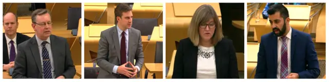 Alexander Stewart, Daniel Johnson, Alison Johnstone and Humza Yousaf