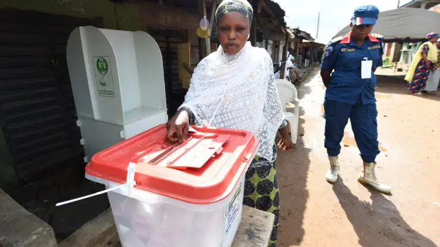 A voter in Osun state, Nigeria - September 2018