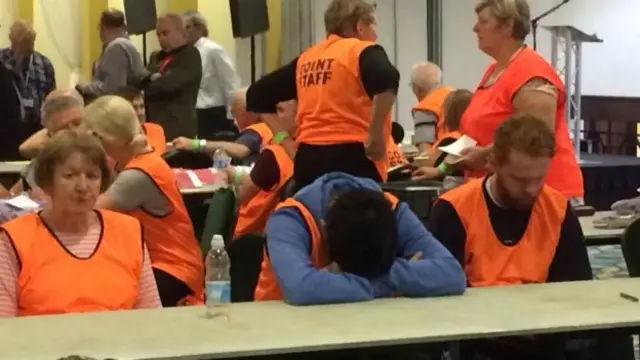 Election counters in the Newcastle-under-Lyme general election