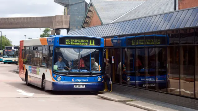 Bus at bus stop