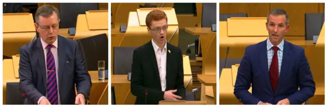 Alexander Stewart, Ross Greer and Liam McArthur