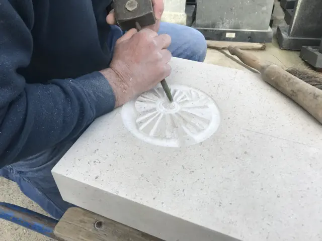 Headstone engraving