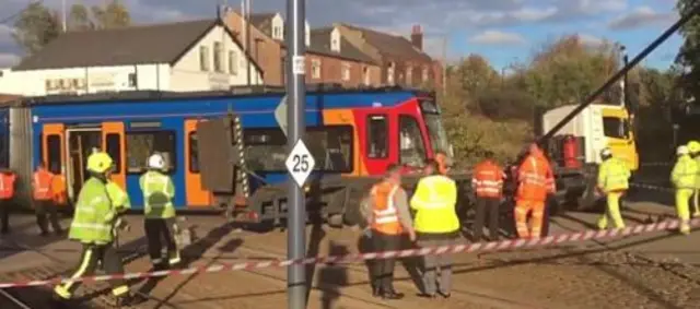 Tram-train collision