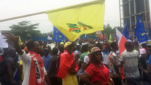 Opposition protesters in Kinshasa, DR Congo