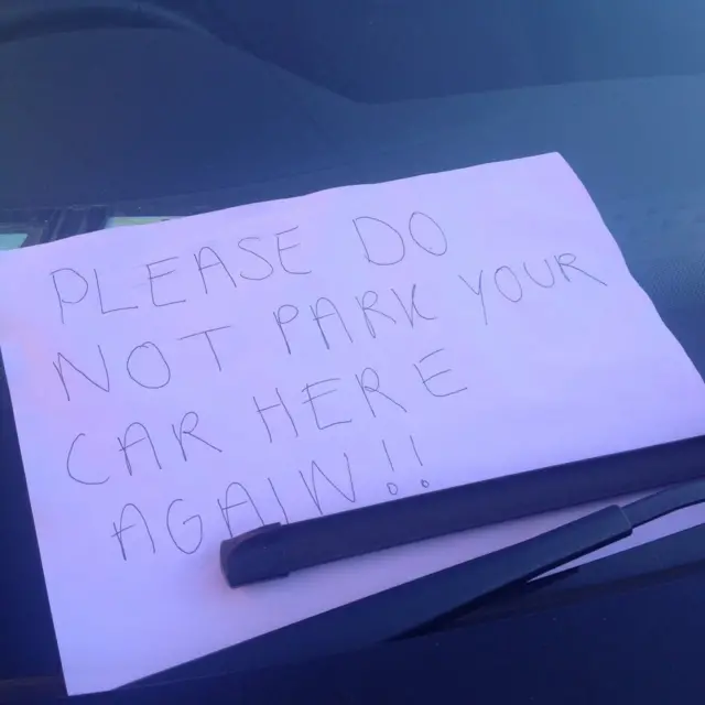 Sign on car