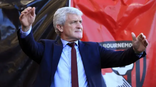 Mark Hughes shouts from the touchline