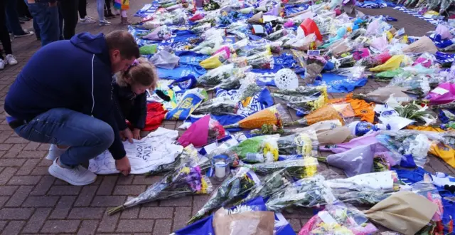 Well-wishers at King Power Stadium