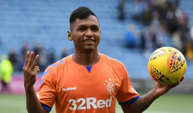 Rangers centre-forward Alfredo Morelos scored a hat-trick at Rugby Park but is suspended today