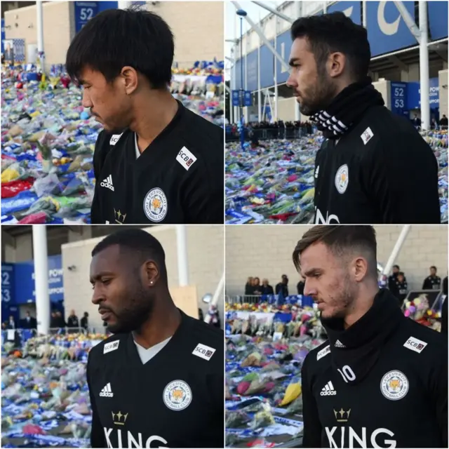 A collage of Leicester players