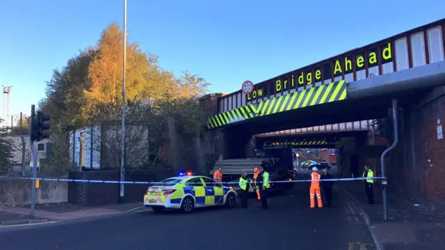 Lorry at bridge