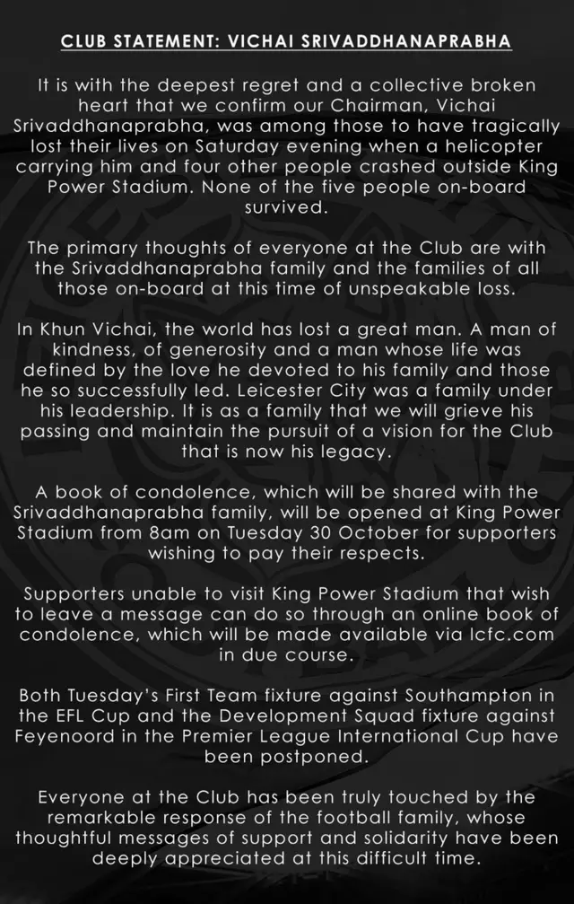 LCFC statement