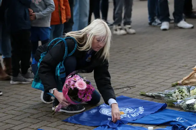 Leicester City mourner