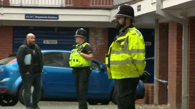 Police officers at the scene