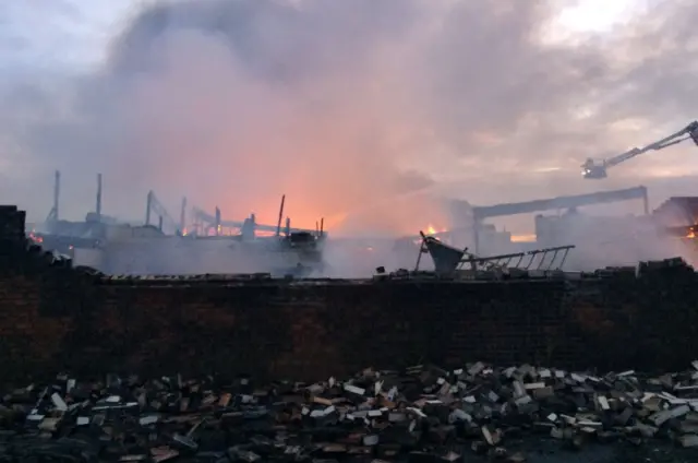 Burning building in Hull