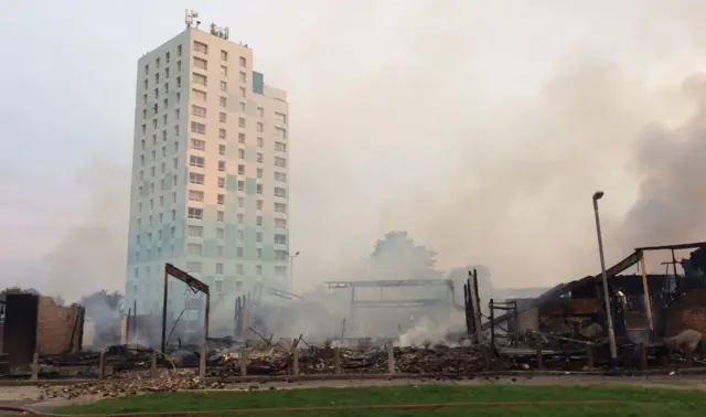 Derelict shop fire in Hull