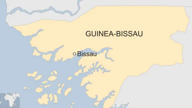 Map showing Guinea Bissau