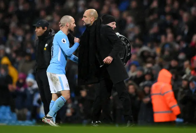 Pep guardiola and David Silva