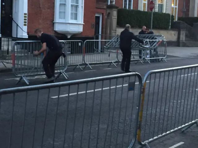 Security fences being put up in Chichester