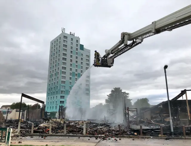 The derelict shop fire in Hull