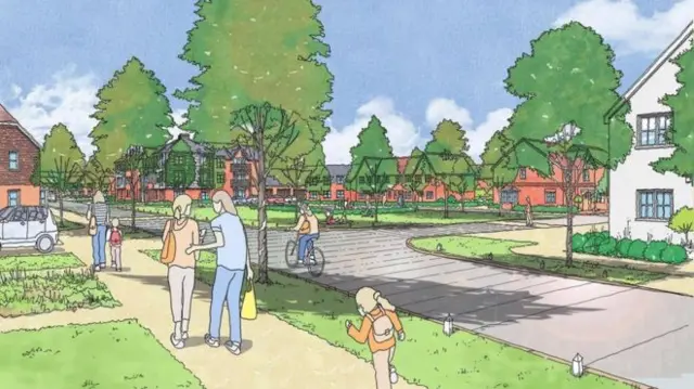 Artist's impression of the development at Lancing