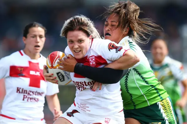 England rugby league team in action