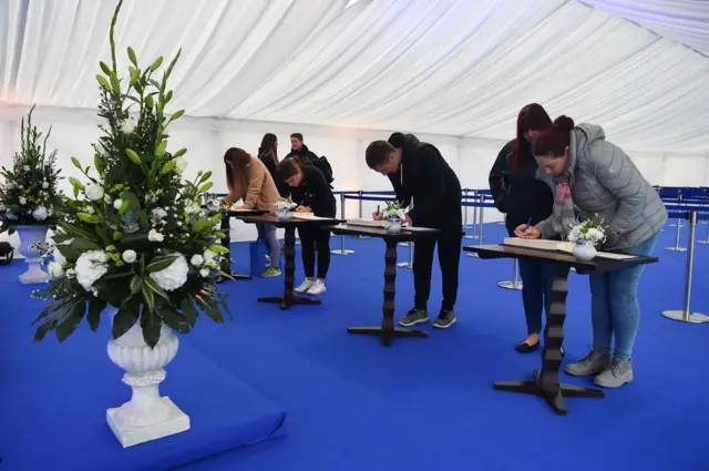 Inside marquee at King Power Stadium