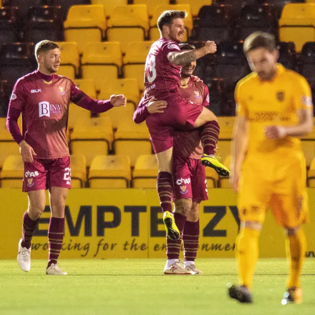 Matty Kennedy celebrates scoring for St Johnstone