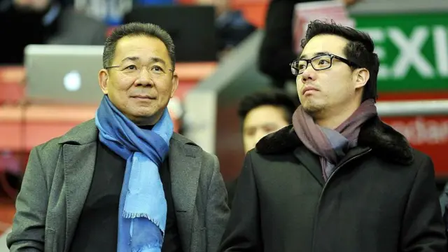 Chairman Vichai Srivaddhanaprabha and vice chairman Aiyawatt Srivaddhanaprabha