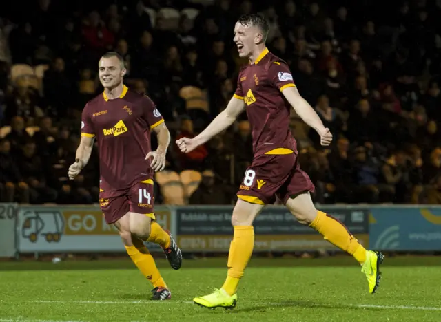 David Turnbull's 25 yard strike has Motherwell in front at half-time