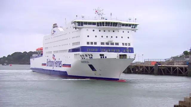 A Brittany ferry arrives in port