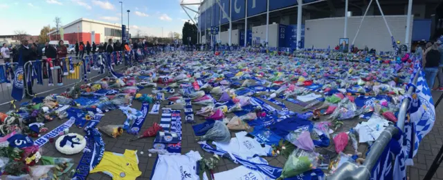 Tributes at King Power stadium