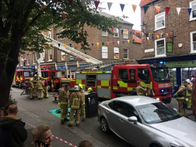 Fire crews in the centre of York