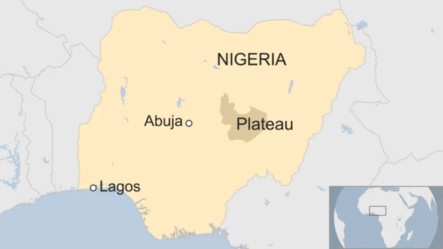 Map of Nigeria showing Plateau state