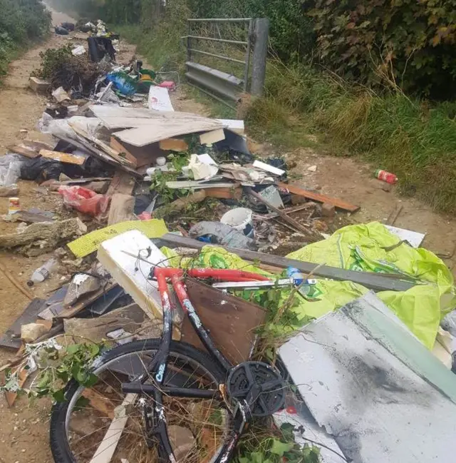 Flytipped rubbish